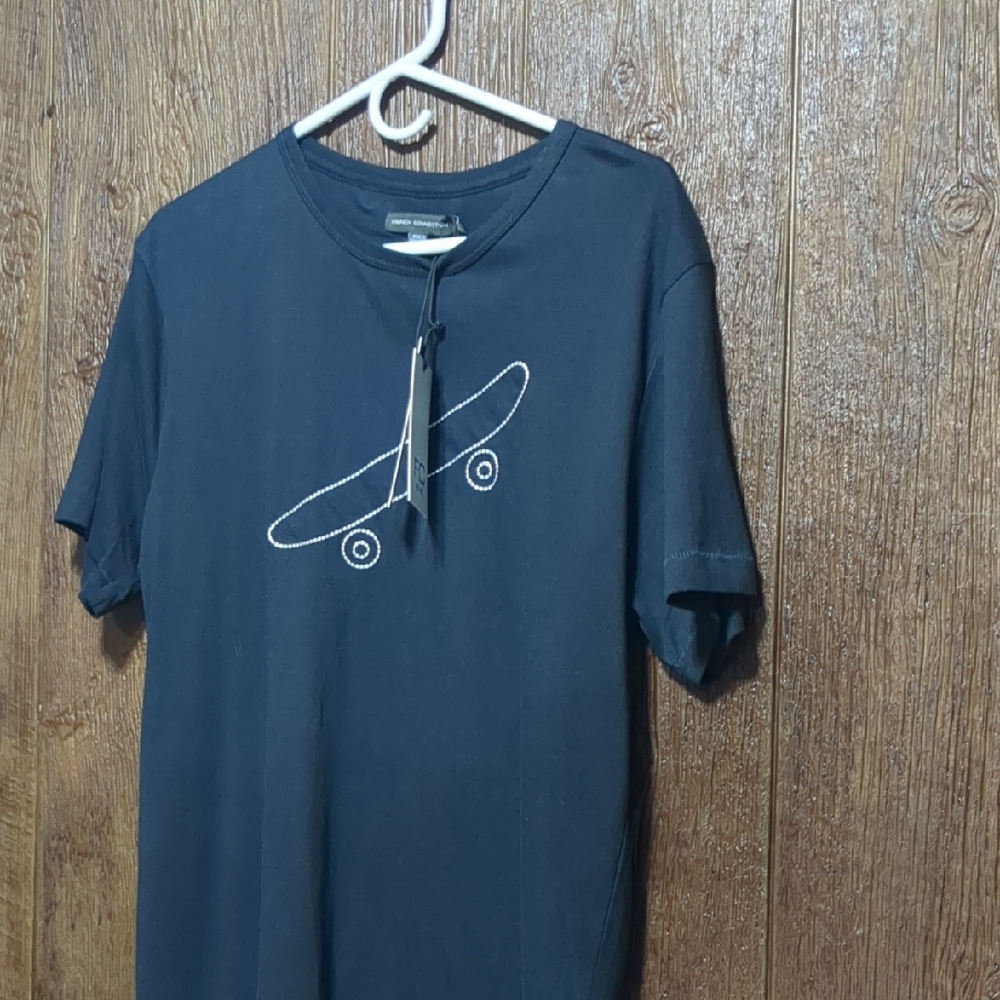 French Connection Brand Mens Tshirt Skateboard Black White New With Tags